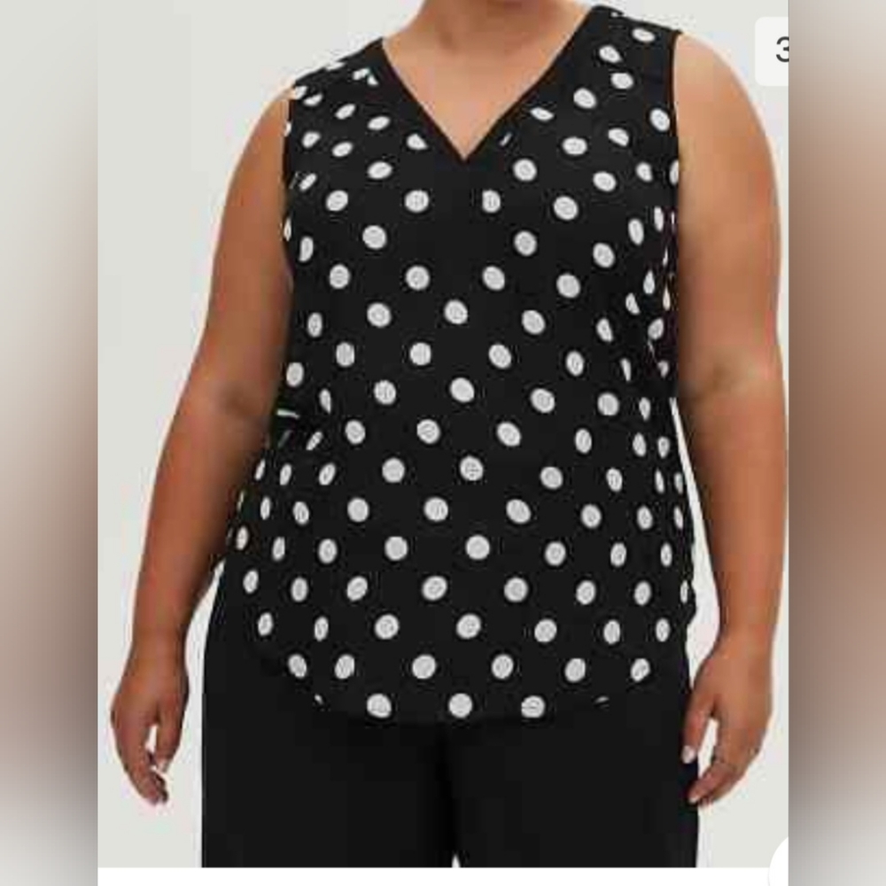 Torrid - Black & white polka dotted blouse